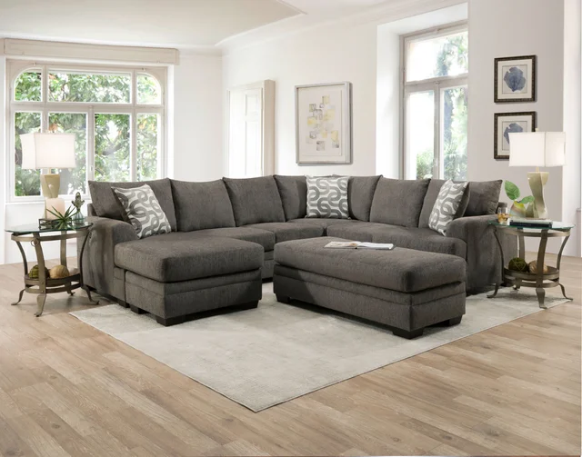 Bailey Charcoal With Ottoman