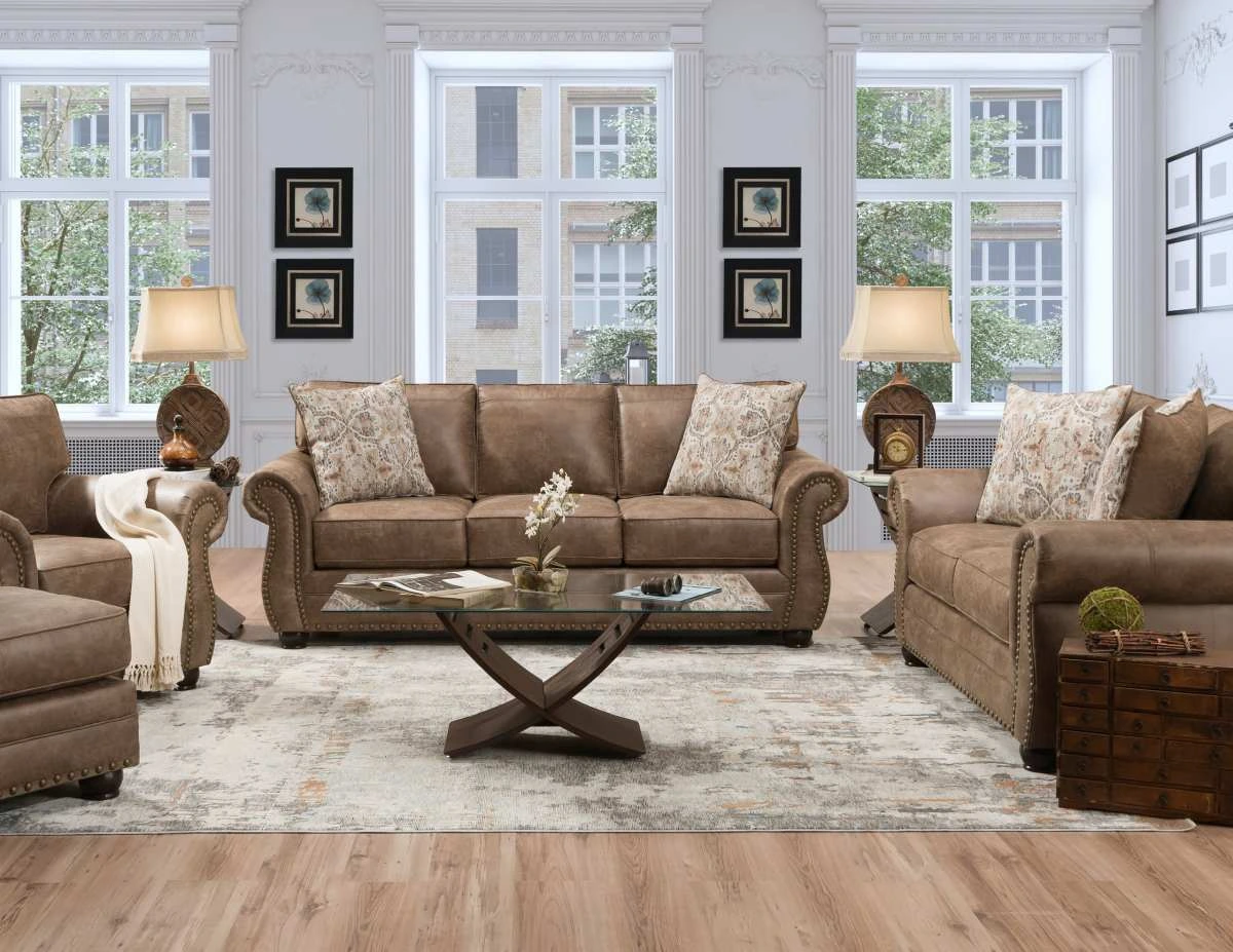 Woodland Brown Sofa And Loveseat